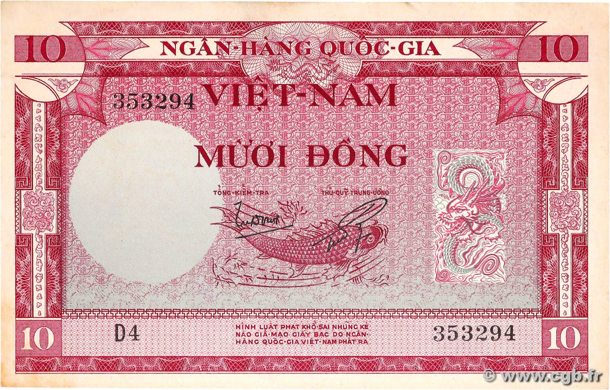 10 Dong VIET NAM SOUTH  1955 P.03a AU-