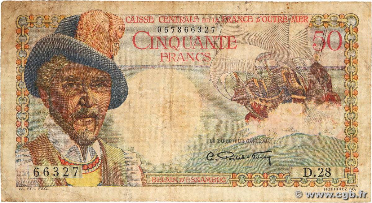 50 Francs Belain d Esnambuc AFRIQUE ÉQUATORIALE FRANÇAISE  1946 P.23 G