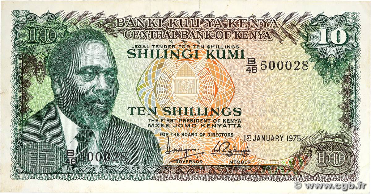 10 Shillings KENYA  1975 P.12a pr.TTB