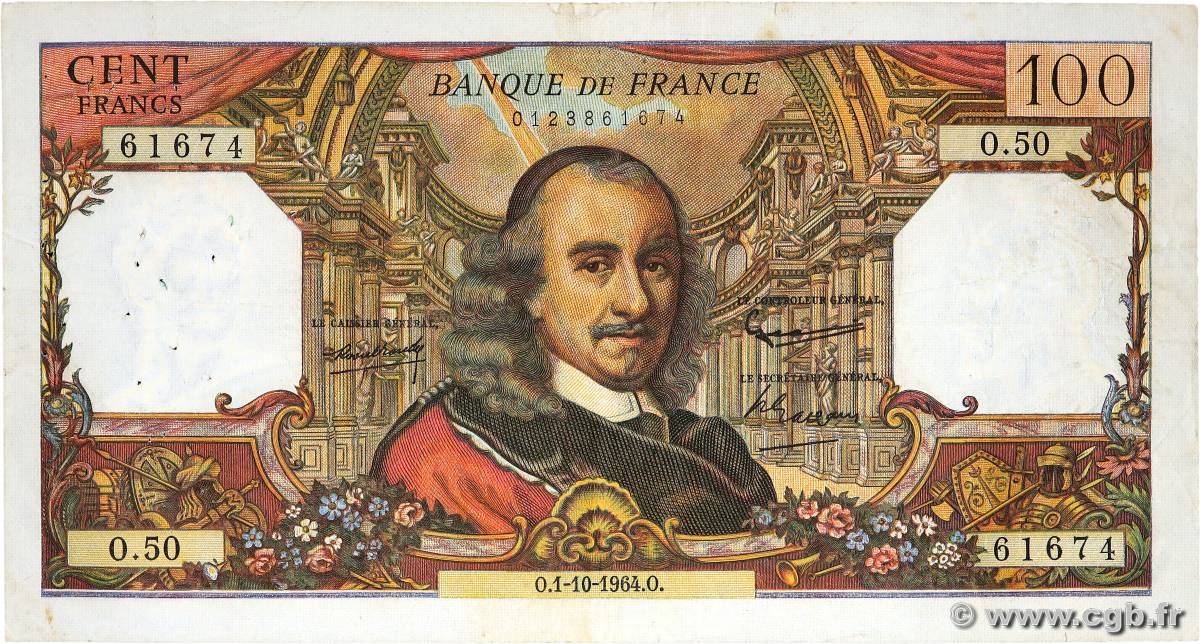 100 Francs CORNEILLE FRANCE  1964 F.65.04 F