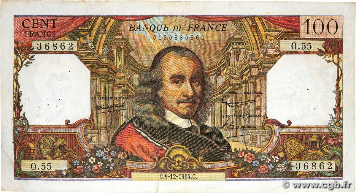 100 Francs CORNEILLE FRANCE  1964 F.65.05 F