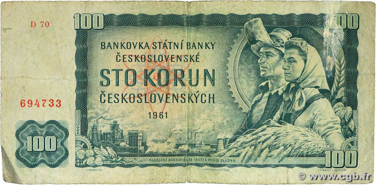 100 Korun CHECOSLOVAQUIA  1961 P.091a RC