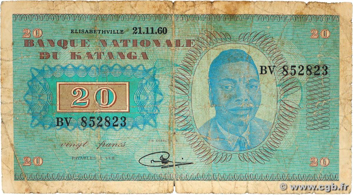 20 Francs KATANGA  1960 P.06a B