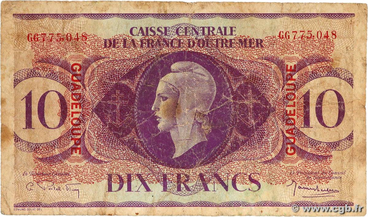 10 Francs GUADELOUPE  1944 P.27a G