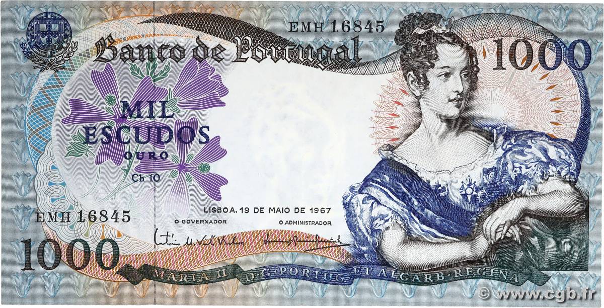 1000 Escudos PORTUGAL  1967 P.172a XF