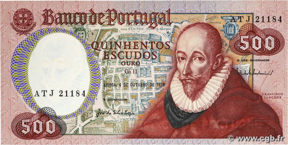 500 Escudos PORTUGAL  1979 P.177 XF+