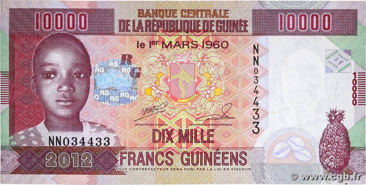 10000 Francs GUINEA  2012 P.46 SS