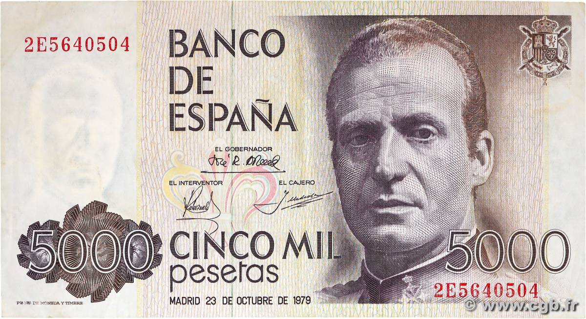 5000 Pesetas SPAIN  1979 P.160 VF