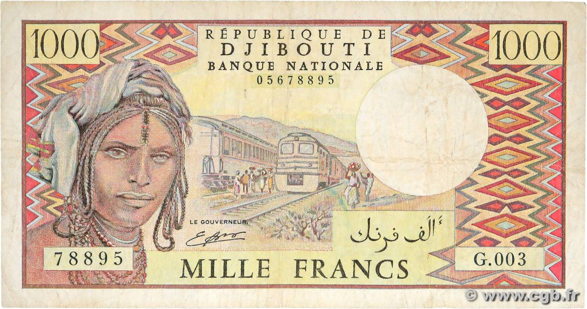 1000 Francs YIBUTI  1991 P.37d RC+