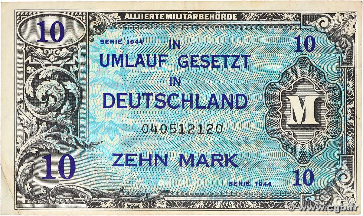 10 Mark GERMANY  1944 P.194a VF+
