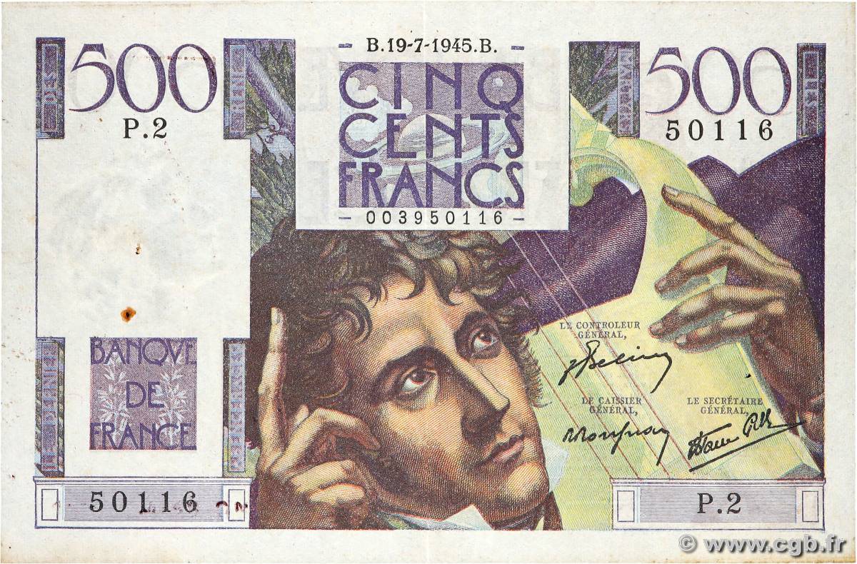 500 Francs CHATEAUBRIAND FRANCE  1945 F.34.01 TB