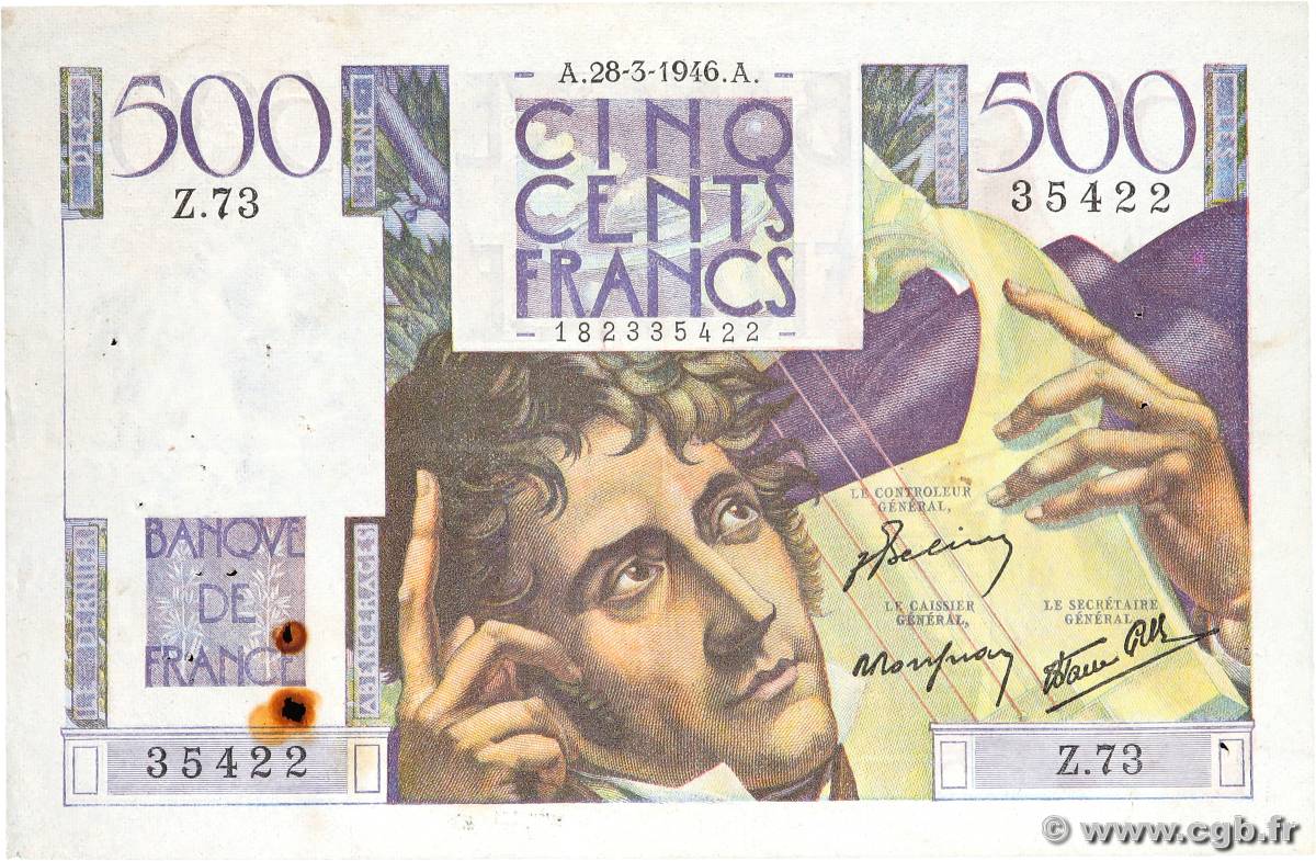 500 Francs CHATEAUBRIAND FRANCIA  1946 F.34.05 MB