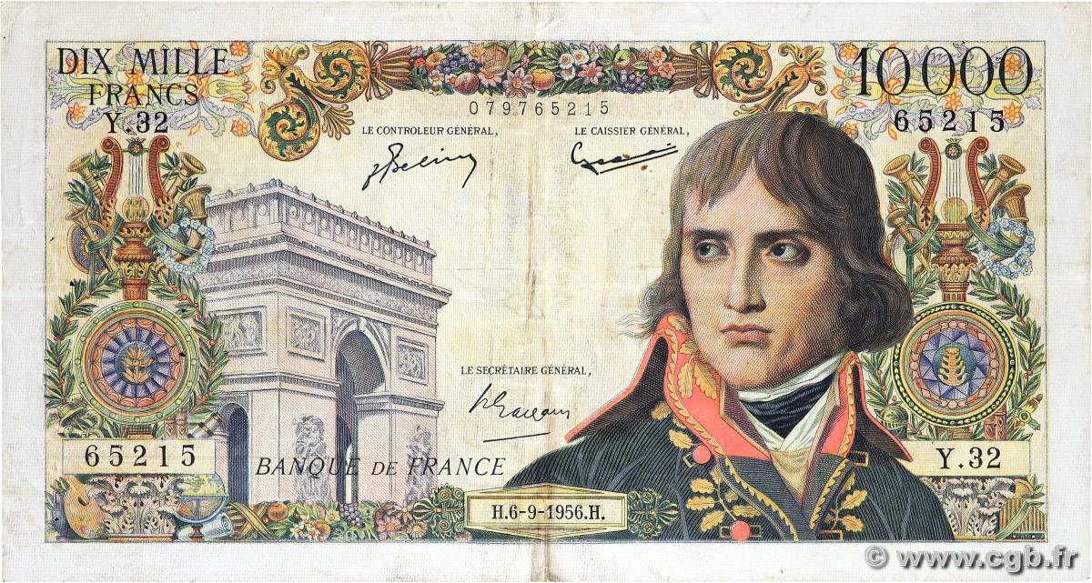 10000 Francs BONAPARTE FRANCE  1956 F.51.04 TB