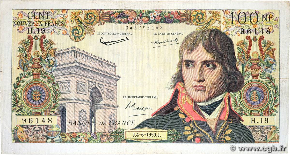 100 Nouveaux Francs BONAPARTE FRANCE  1959 F.59.02 TB