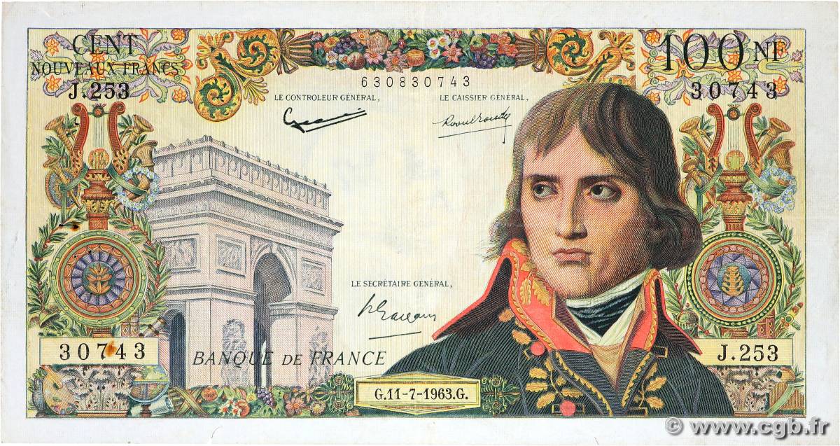 100 Nouveaux Francs BONAPARTE FRANCIA  1963 F.59.22 MB