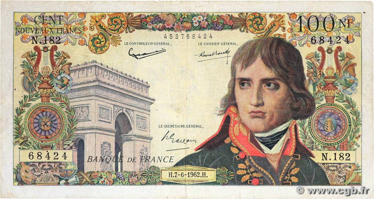 100 Nouveaux Francs BONAPARTE FRANCE  1962 F.59.16 F