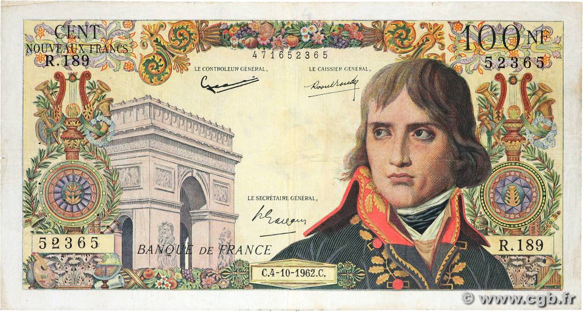 100 Nouveaux Francs BONAPARTE FRANCE  1962 F.59.17 TB