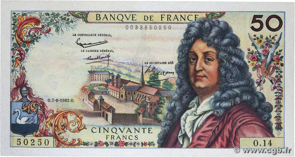 50 Francs RACINE FRANCE  1962 F.64.01 TTB