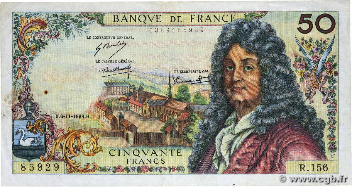 50 Francs RACINE FRANKREICH  1969 F.64.15 SS