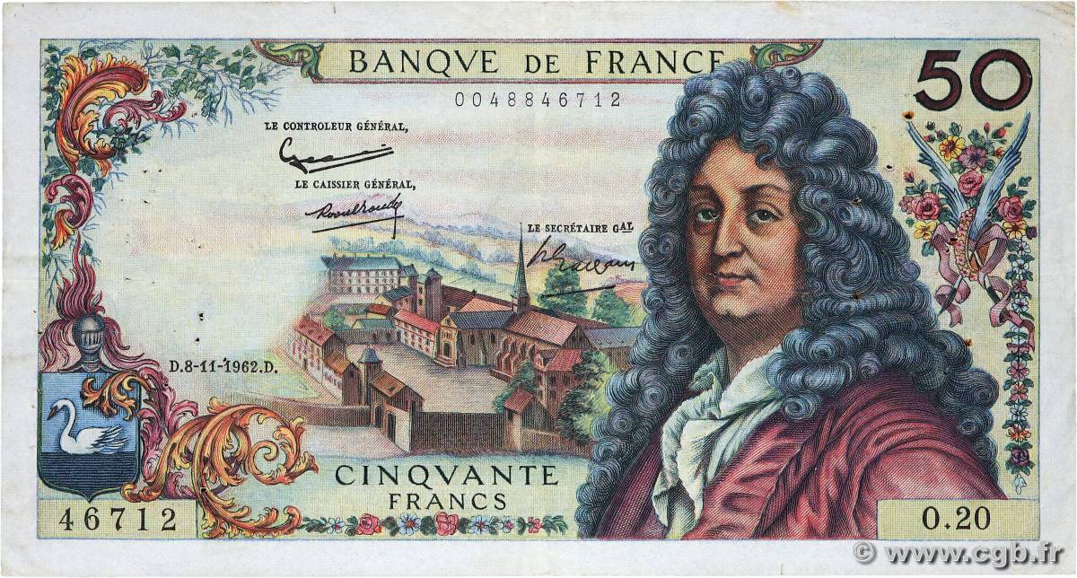 50 Francs RACINE FRANCIA  1962 F.64.02 BC