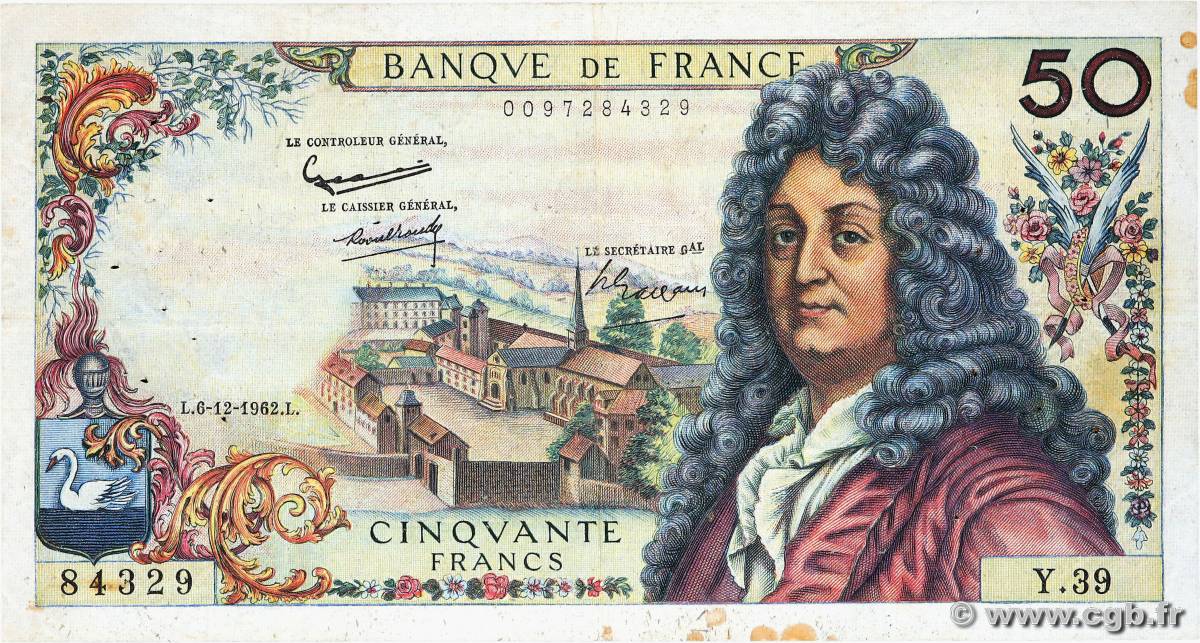 50 Francs RACINE FRANCE  1962 F.64.03 F