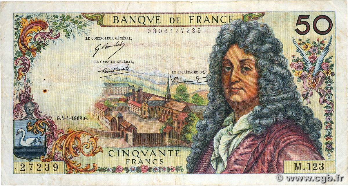 50 Francs RACINE FRANCE  1968 F.64.11 F