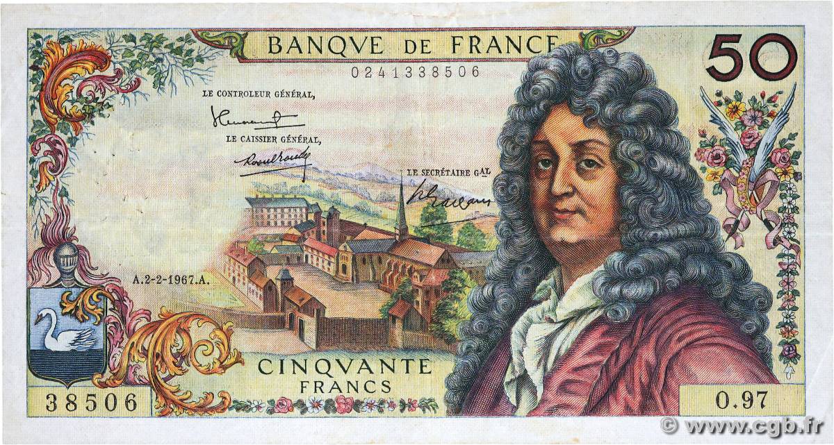 50 Francs RACINE FRANKREICH  1967 F.64.09 S