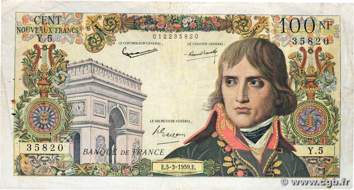 100 Nouveaux Francs BONAPARTE FRANCE  1959 F.59.01 F