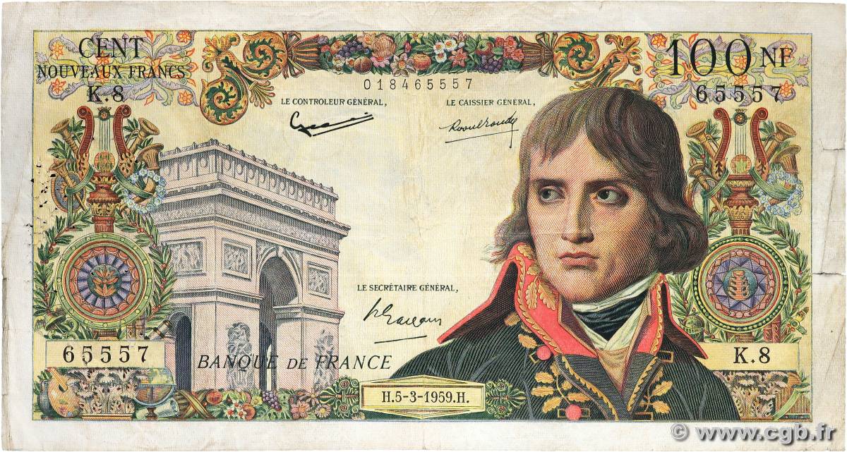 100 Nouveaux Francs BONAPARTE FRANCE  1959 F.59.01 F-