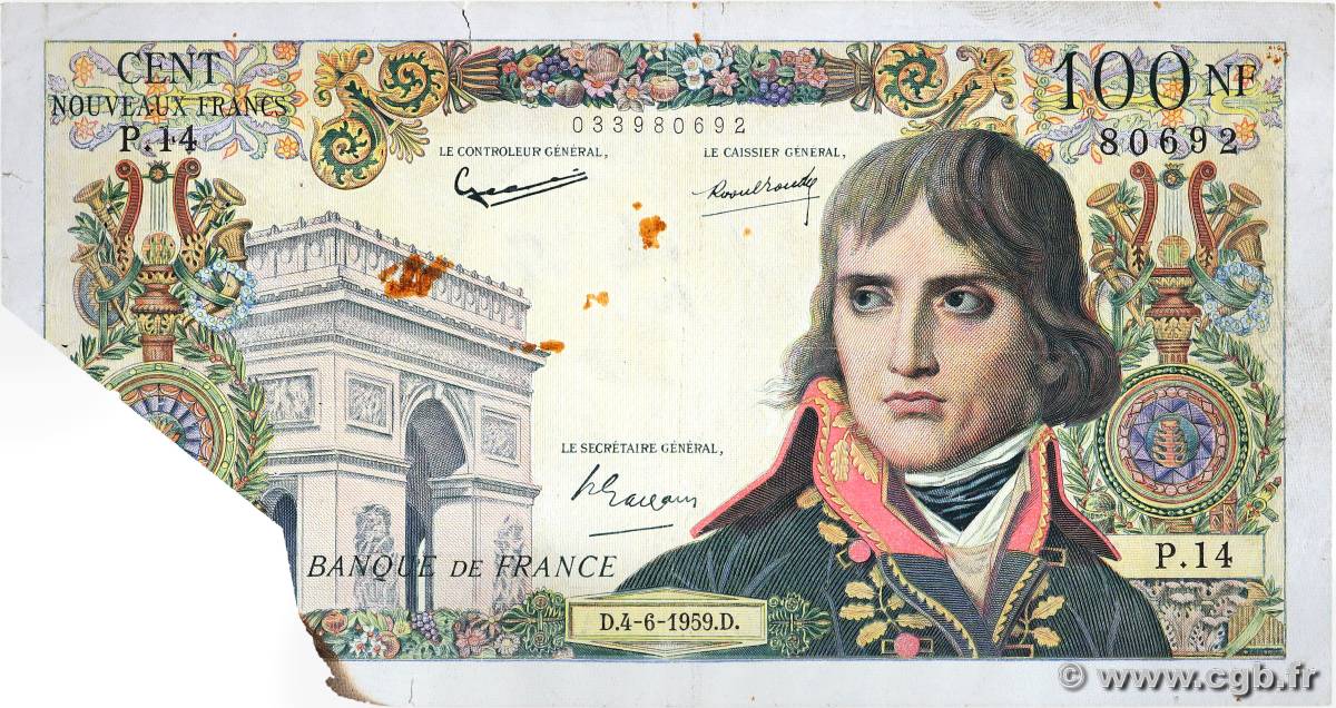 100 Nouveaux Francs BONAPARTE FRANCE  1959 F.59.02 AB