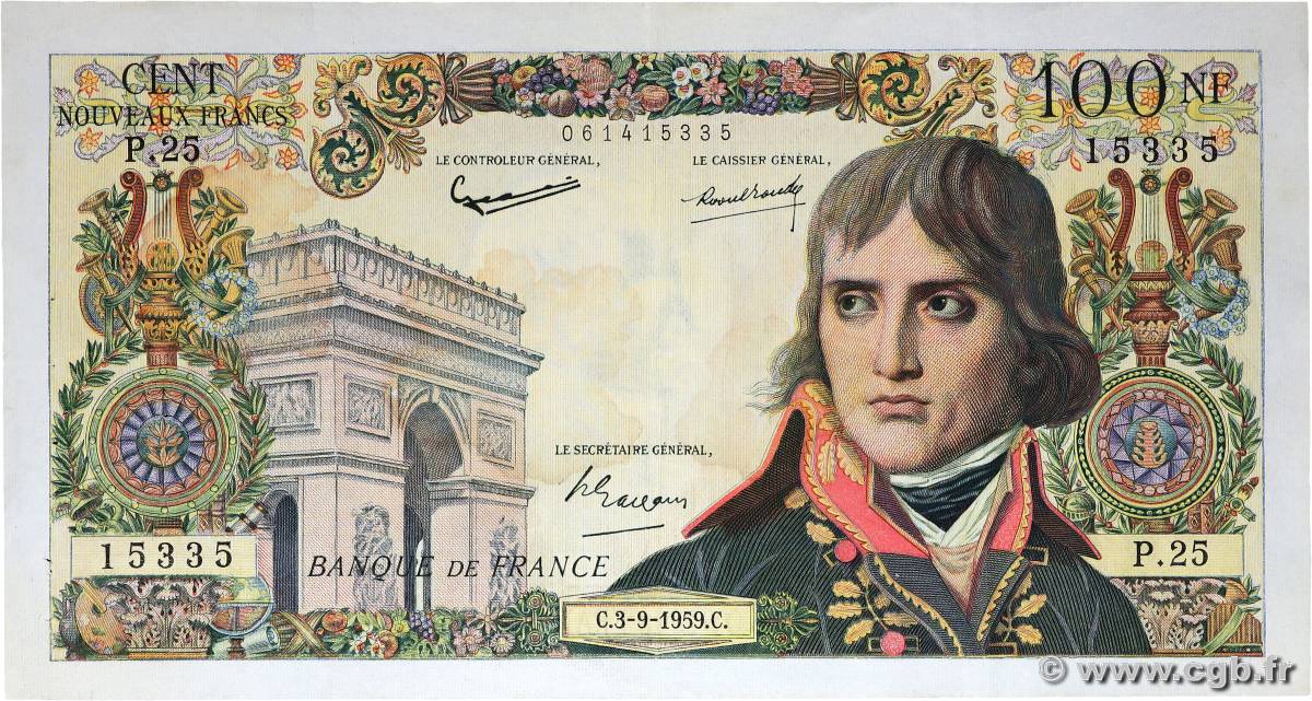 100 Nouveaux Francs BONAPARTE FRANCE  1959 F.59.03 VF