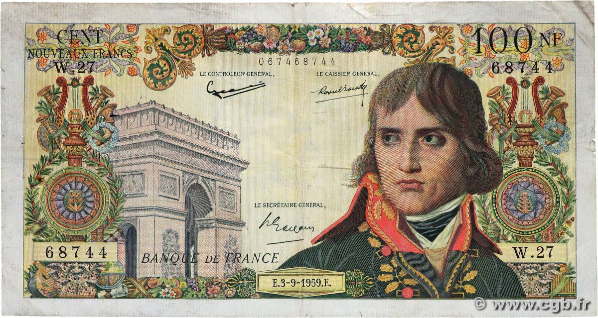 100 Nouveaux Francs BONAPARTE FRANCE  1959 F.59.03 F