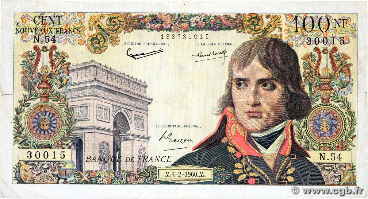 100 Nouveaux Francs BONAPARTE FRANKREICH  1960 F.59.05 S