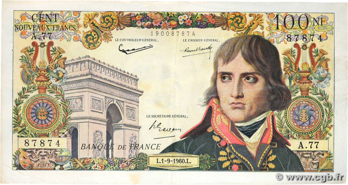 100 Nouveaux Francs BONAPARTE FRANCE  1960 F.59.07 VF