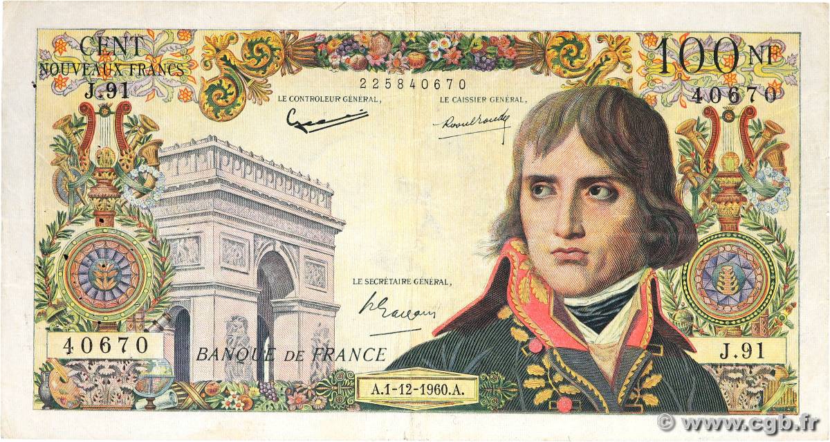 100 Nouveaux Francs BONAPARTE FRANCE  1960 F.59.09 TB