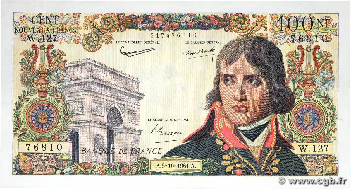 100 Nouveaux Francs BONAPARTE FRANCE  1961 F.59.12 SUP