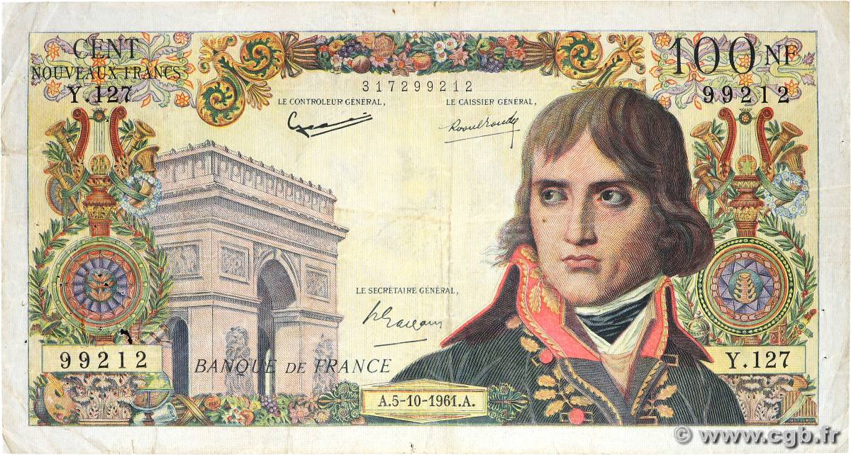 100 Nouveaux Francs BONAPARTE FRANCE  1961 F.59.12 F