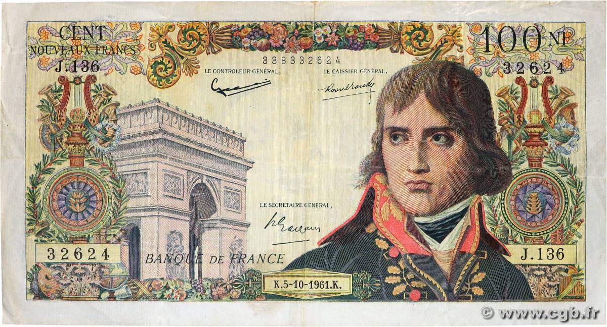 100 Nouveaux Francs BONAPARTE FRANCE  1961 F.59.12 TB+