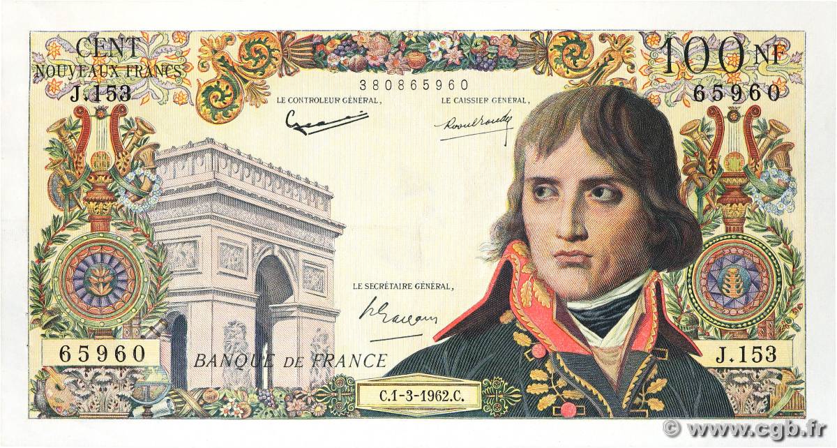 100 Nouveaux Francs BONAPARTE FRANCIA  1962 F.59.14 MBC+