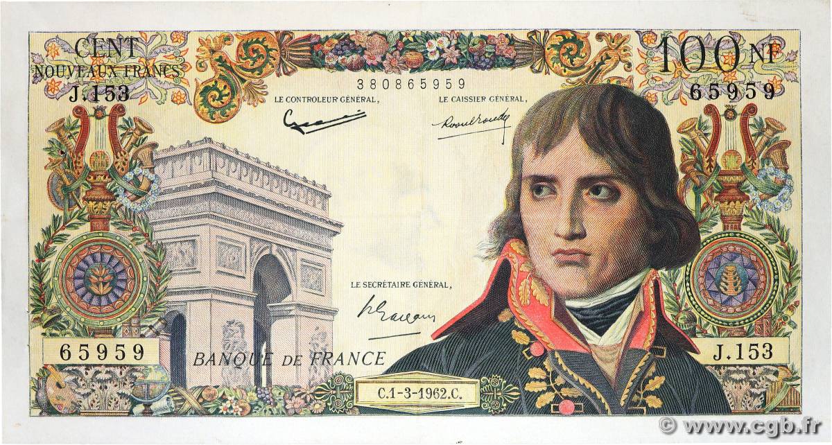 100 Nouveaux Francs BONAPARTE FRANCIA  1962 F.59.14 MBC+