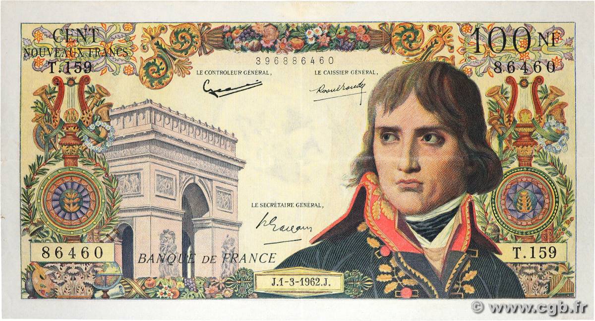 100 Nouveaux Francs BONAPARTE FRANCE  1962 F.59.14 VF+