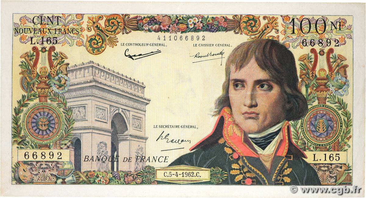 100 Nouveaux Francs BONAPARTE FRANCE  1962 F.59.15 VF