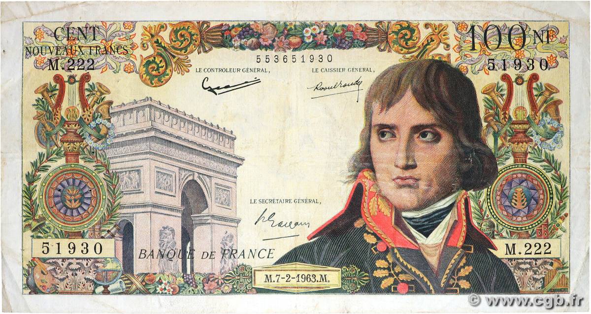 100 Nouveaux Francs BONAPARTE FRANCE  1963 F.59.19 TB