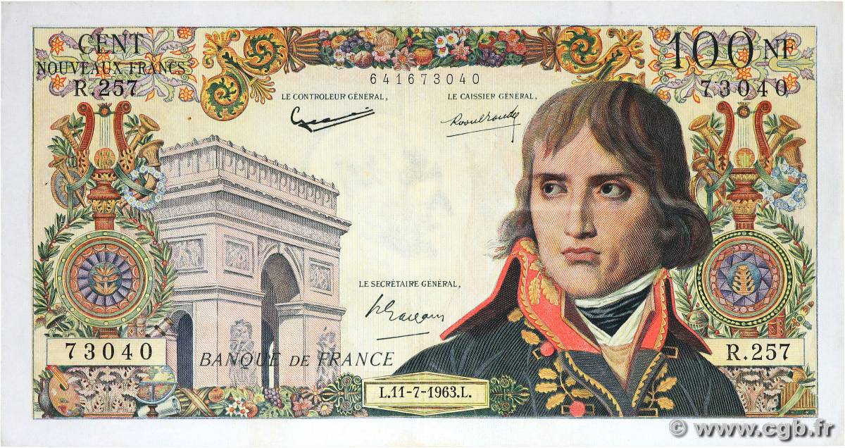 100 Nouveaux Francs BONAPARTE FRANCE  1963 F.59.22 TTB+