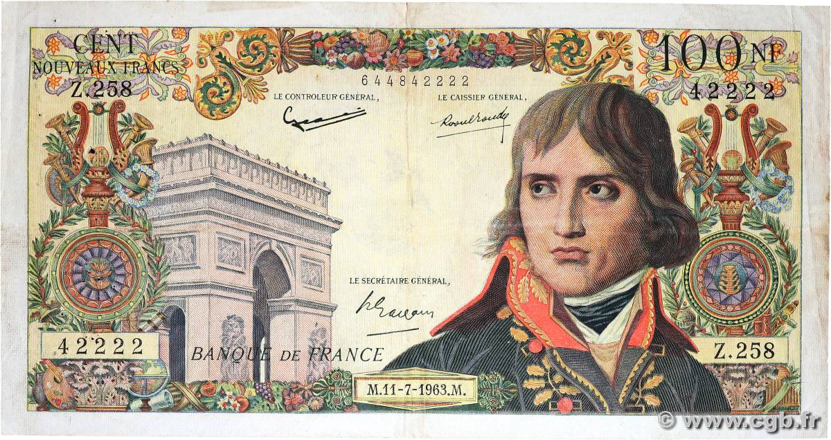 100 Nouveaux Francs BONAPARTE FRANCE  1963 F.59.22 TB+