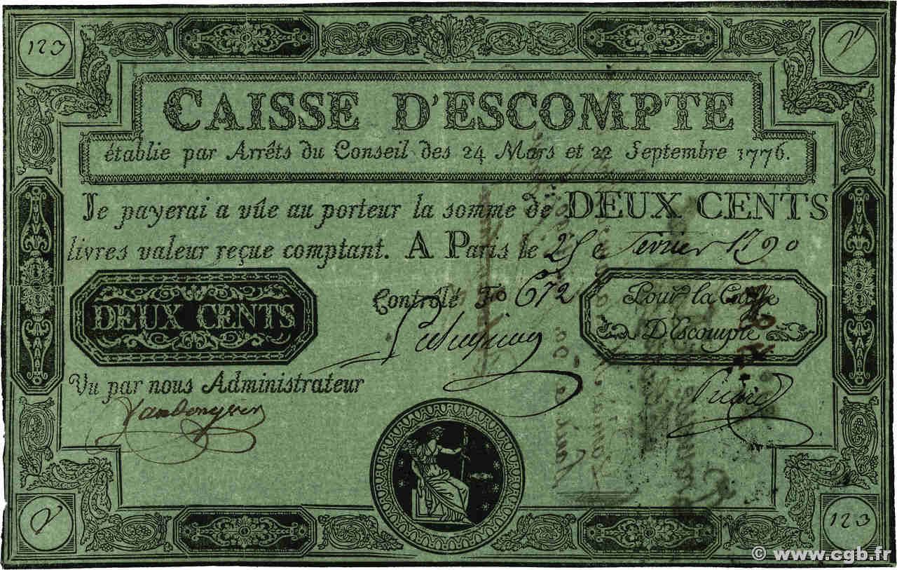 200 Livres FRANCE  1790 Laf.103 TTB+