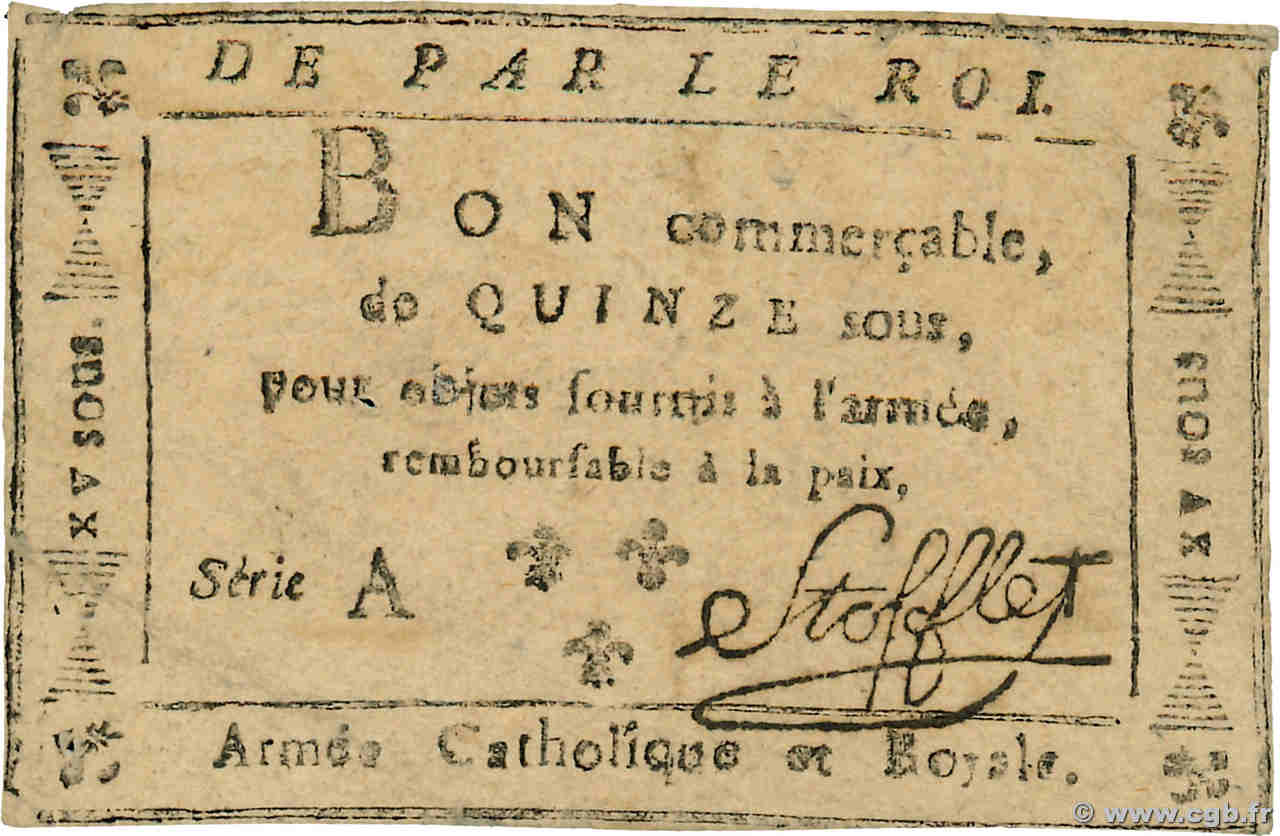 15 Sous Stofflet FRANCIA  1794 Laf.272 MBC