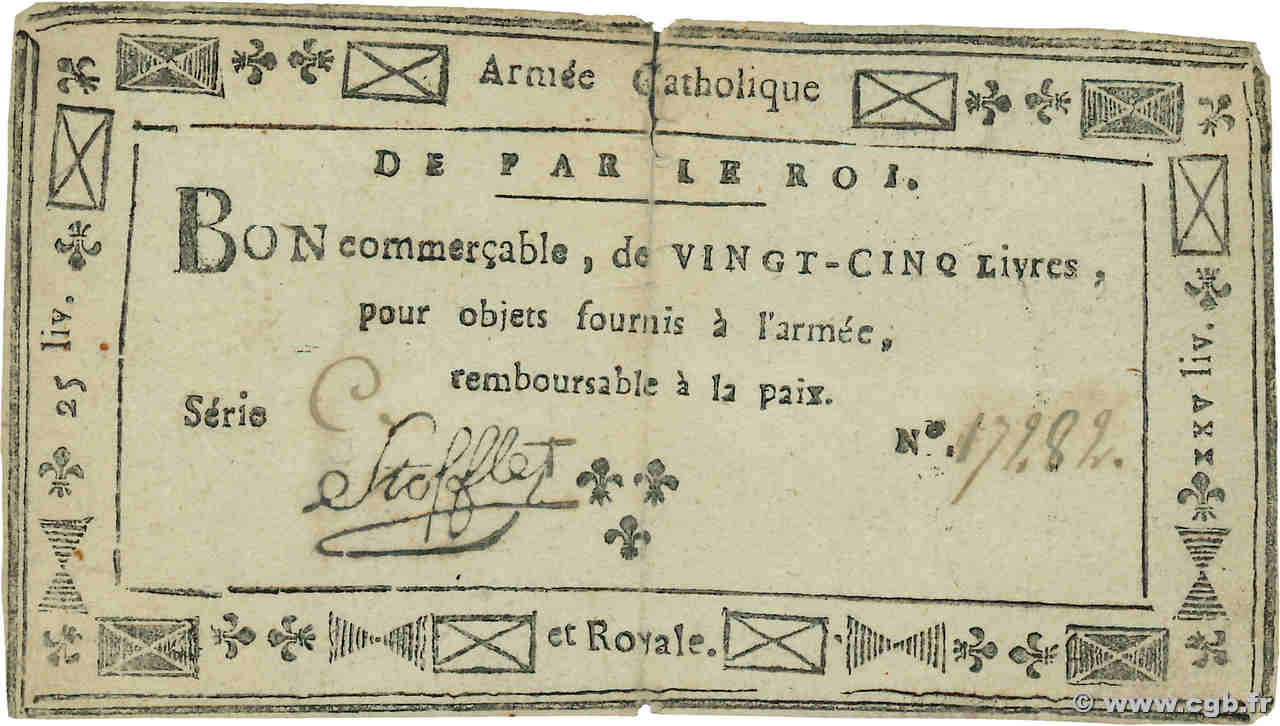 25 Livres Stofflet FRANCE  1794 Laf.275 TTB
