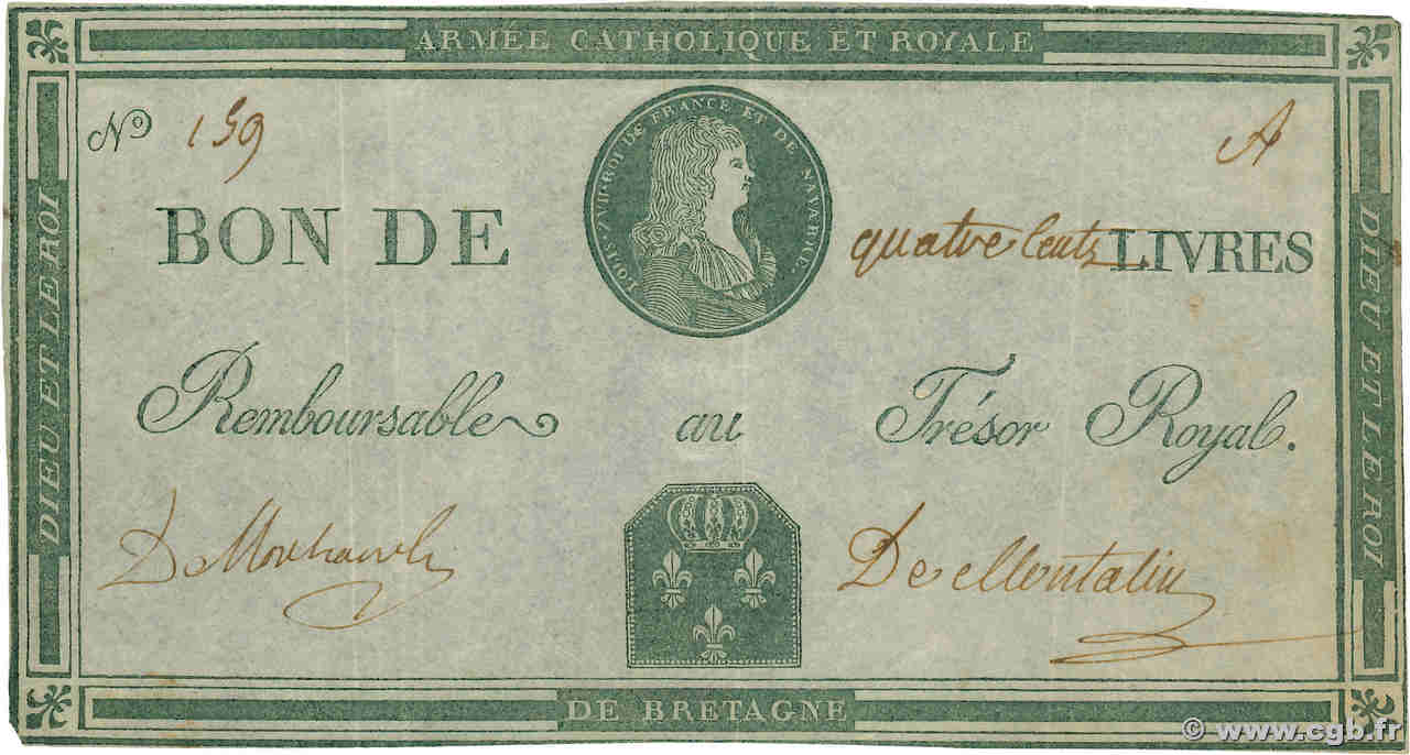 400 Livres Louis XVII FRANCIA  1793 Laf.278 EBC