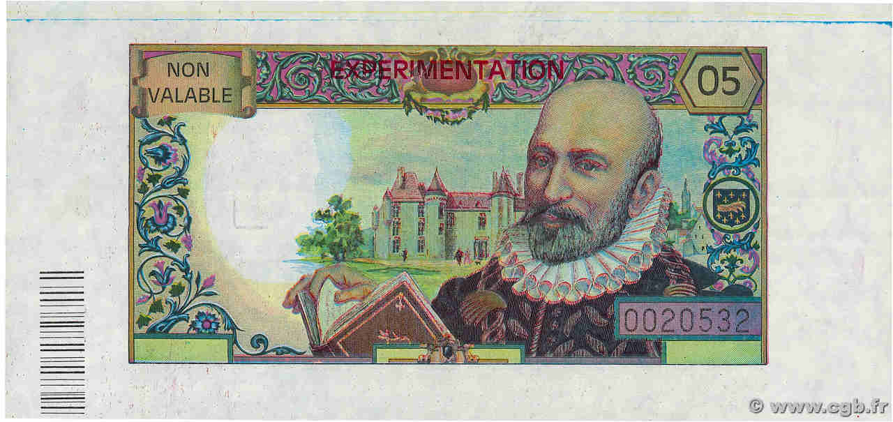 50 (05) Francs MONTAIGNE Épreuve FRANCE  1978 EC.1987.01a SUP+